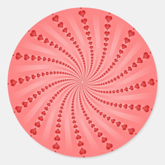 Hearts Spiral: Vector Artwork: Classic Round Sticker (Front)