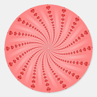 Hearts Spiral: Vector Artwork: Classic Round Sticker