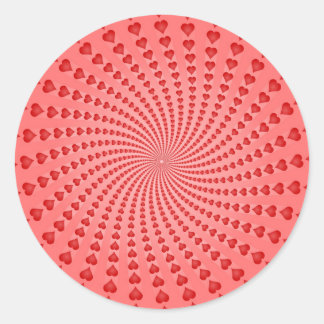 Hearts Spiral: Vector Artwork: Classic Round Sticker