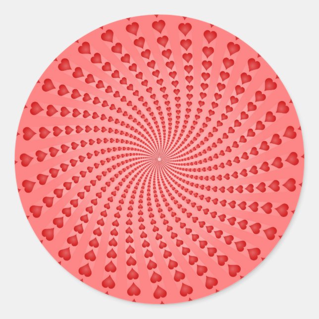 Hearts Spiral: Vector Artwork: Classic Round Sticker (Front)