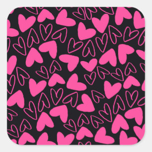 Hearts Square Sticker