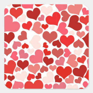 Hearts Square Sticker
