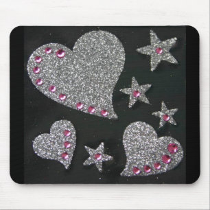 Hearts & Stars Bling mouse pad