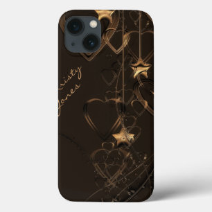Hearts & Stars-Chocolate & Gold iPad Mini Case