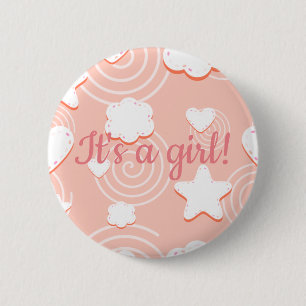 Hearts, Stars & Swirls of Pink Breeze 6 Cm Round Badge