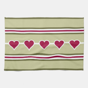 Hearts & Stripes custom kitchen towels