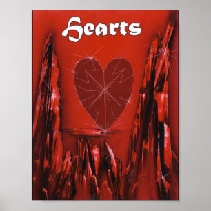 Hearts Suit Poker Game Poster