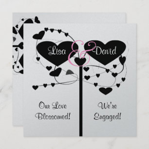 Hearts & Swirls Engagement Invitation