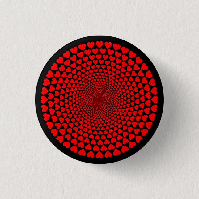 Hearts Symbols Red Mandala Pattern-25870 3 Cm Round Badge (Front)
