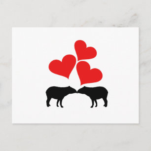 Hearts & Tapirs Postcard