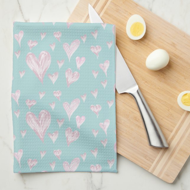 Hearts Tea Towel (Quarter Fold)