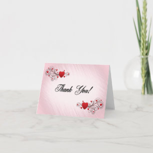 Hearts Thank You Card Blank Inside
