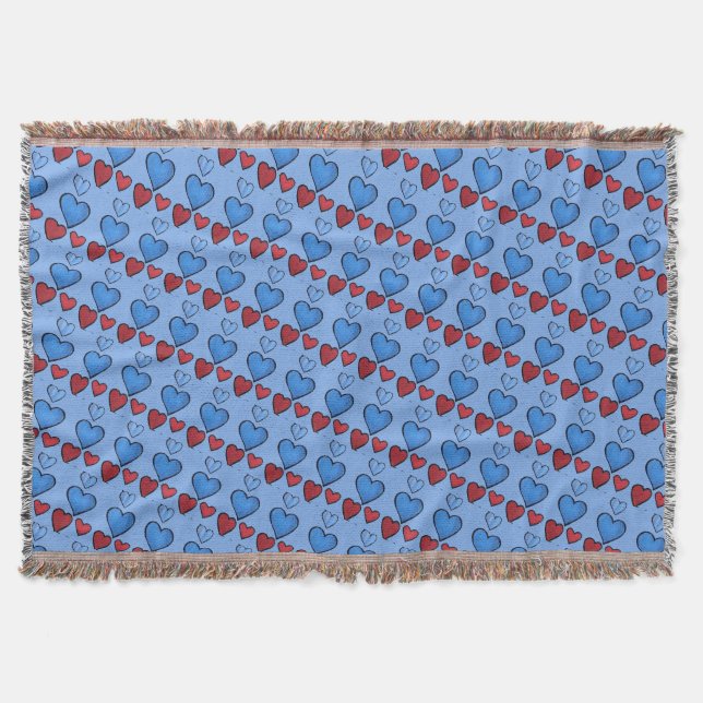 Hearts                                             throw blanket (Front)
