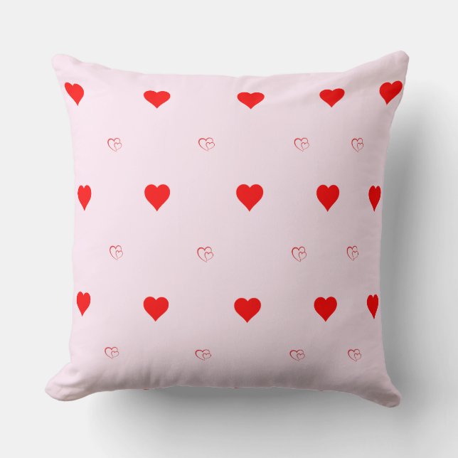 Hearts Throw Pillow (Front)