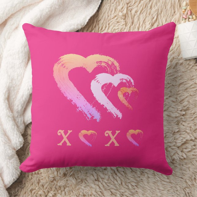 Hearts Throw Pillow (Blanket)