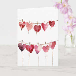 Hearts Tied to a Line Card