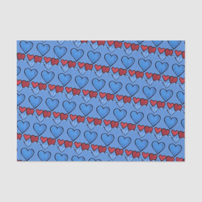 Hearts                                             tissue paper (Front)