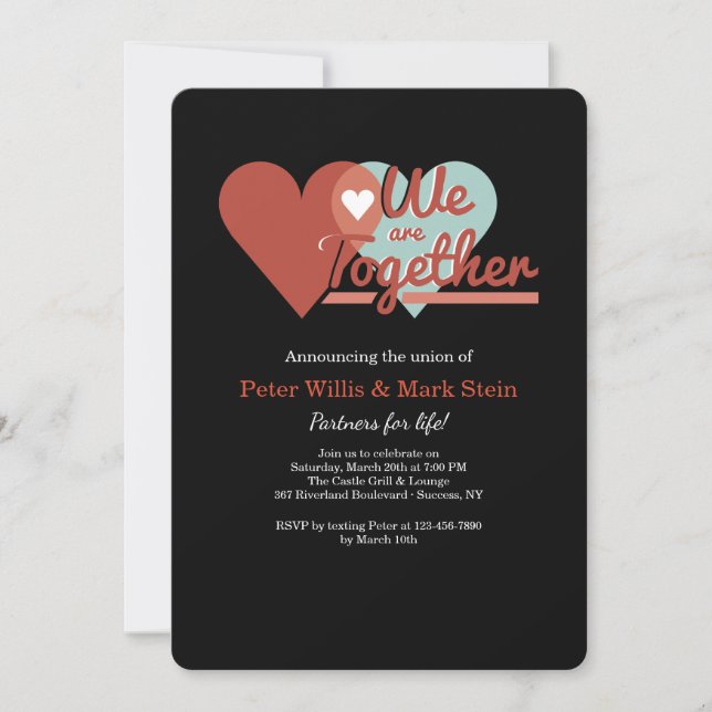 Hearts Together Invitation (Front)