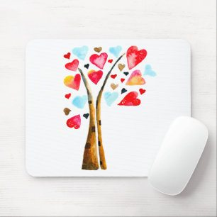 Hearts tree whimsical valemtines mouse mat