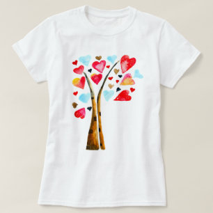 Hearts tree whimsical valemtines T-Shirt