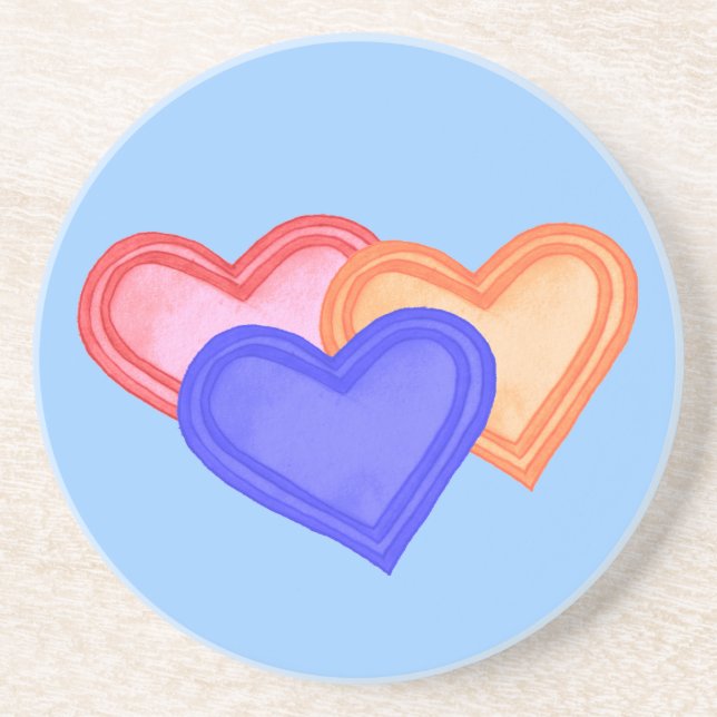 Hearts Trio Coster Coaster (Front)