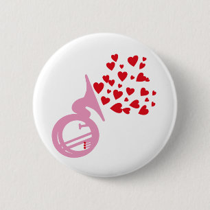 Hearts Tuba 6 Cm Round Badge