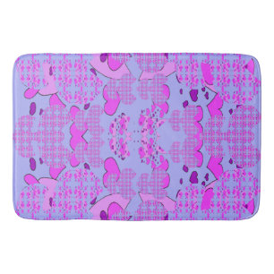 Hearts Tulips Bath Mat