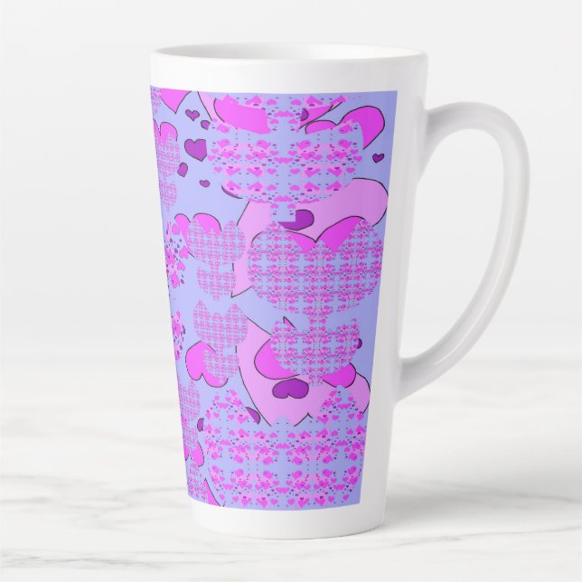 Hearts Tulips Latte Mug (Right)