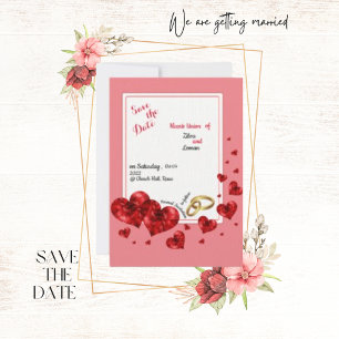 Hearts Union Of, Laid Paper Save The Date Card