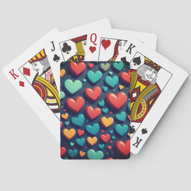 Hearts Valentine Art  Playing Cards (Back)