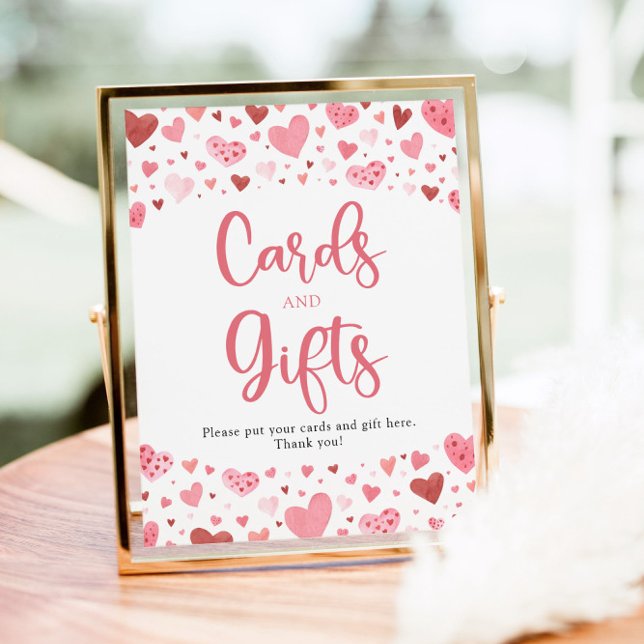 Hearts Valentine Cards and Gifts Baby Shower Sign (Creator Uploaded)