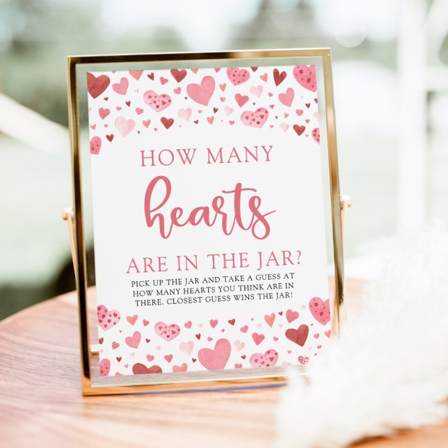 Hearts Valentine How Many Hearts Baby Shower Game  Poster (Creator Uploaded)