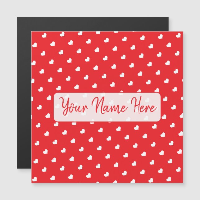 Hearts Valentine’s Day Love Pattern Magnetic Card (Front/Back)