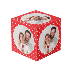 Hearts Valentine’s Day Modern Love Pattern Photo Cube