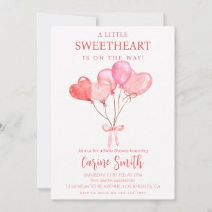 Hearts/Valentine Themed Baby Shower Invitation