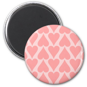 Hearts Valentine's Day Background Coral Pink Magnet