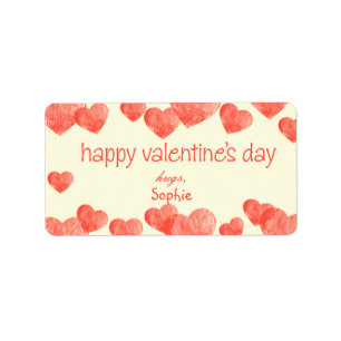 Hearts Valentine's Day Label