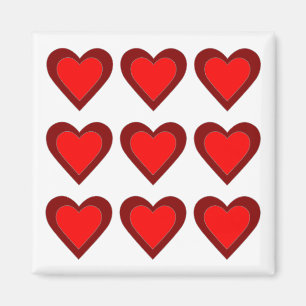 Hearts Valentines Day Love Red Wedding Magnet