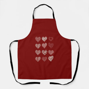 Hearts Valentine's Day Nine Hearts Valentine Love Apron