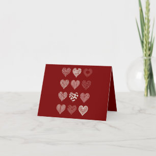Hearts Valentine's Day Nine Hearts Valentine Love Card