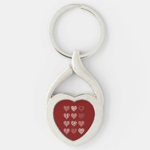 Hearts Valentine's Day Nine Hearts Valentine Love Key Ring