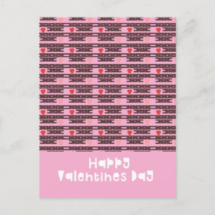 Hearts Valentines Day Pattern Postcard