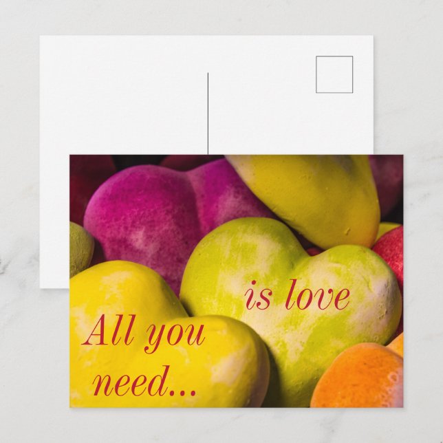 Hearts Valentine's Day Postcard (Front/Back)