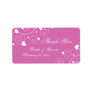 Hearts Valentine's Day Wedding Labels