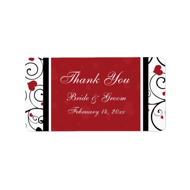 Hearts Valentine's Day Wedding Labels (Front)