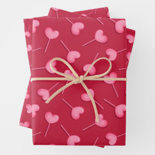 Hearts Valentines Wrapping Paper Sheets