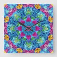Hearts Violet & Blue Vintage Fractal Kaleidoscope