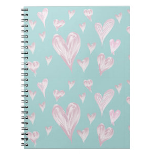 Hearts watercolor notebook