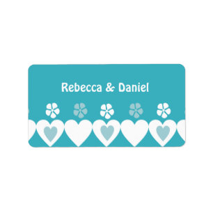 Hearts Wedding Favour Labels