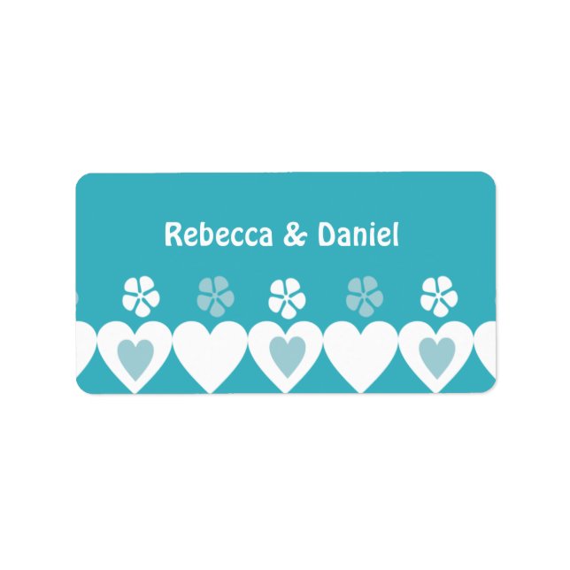 Hearts Wedding Favour Labels (Front)